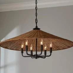 Rattan Shade Chandelier