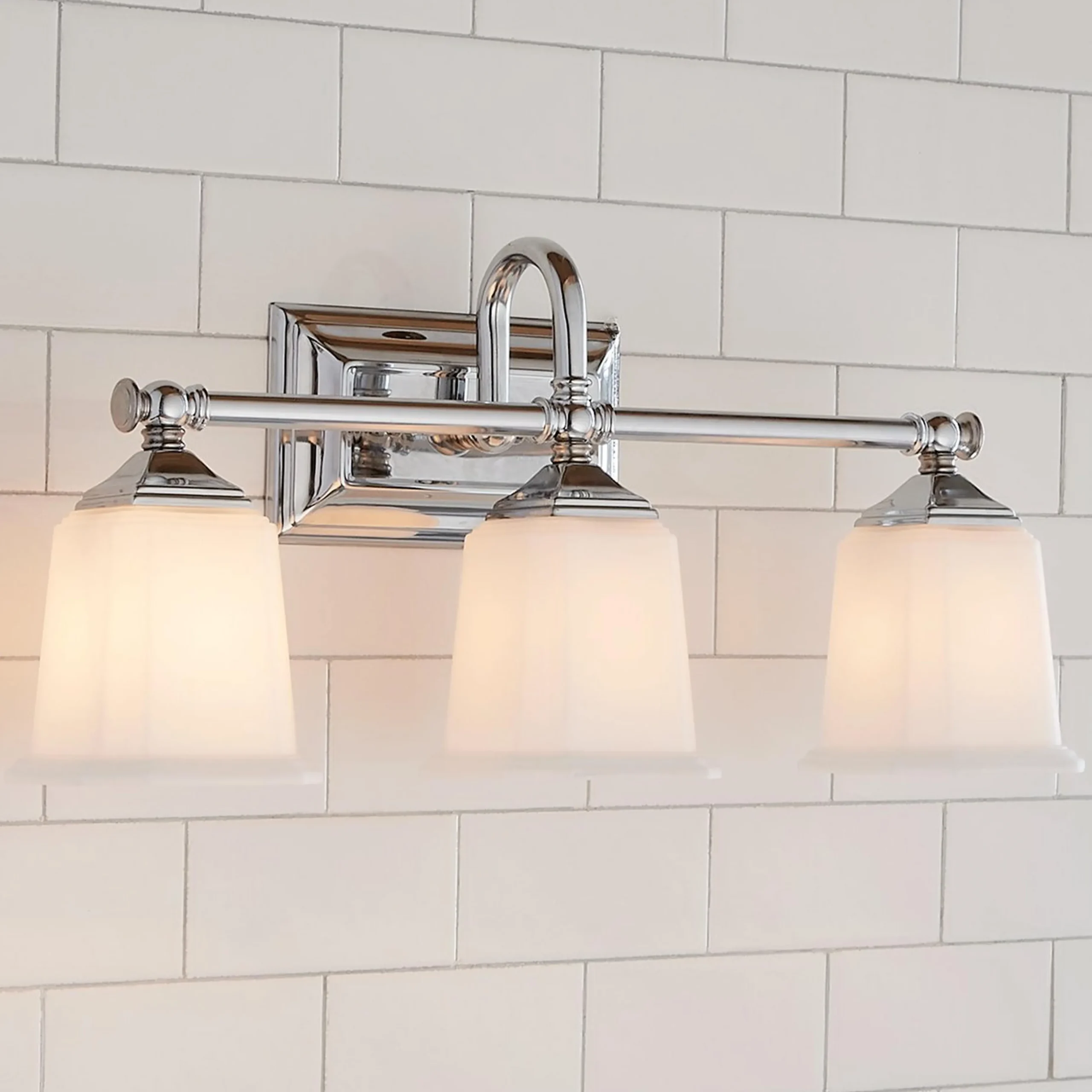Refined Classic Vanity Light - 3 Light - Opal Glass