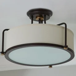Refined Contemporary Textured Semi-Flush Ceiling Light