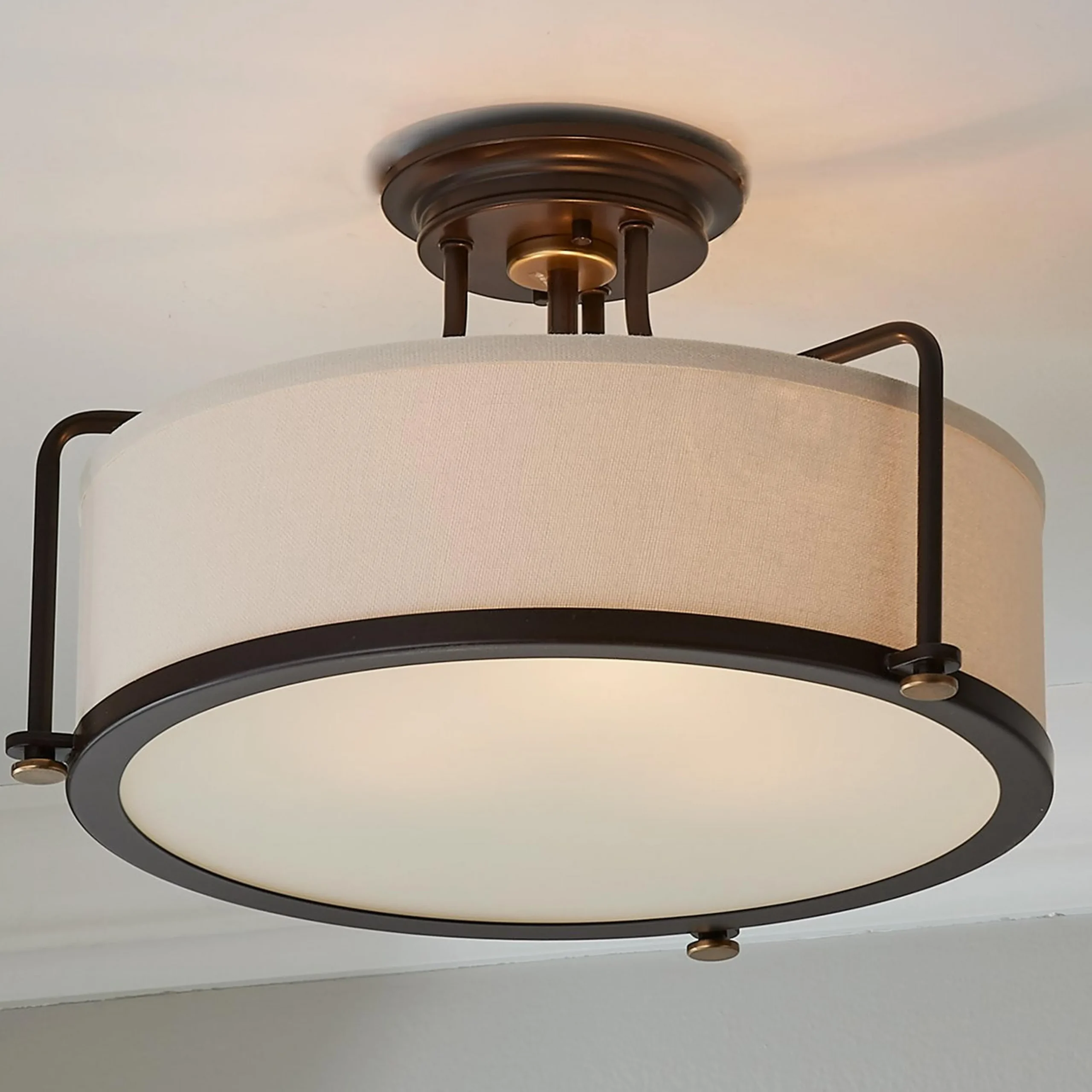 Refined Contemporary Textured Semi-Flush Ceiling Light
