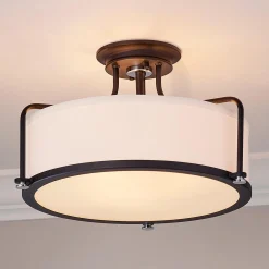 Refined Contemporary Textured Semi-Flush Ceiling Light