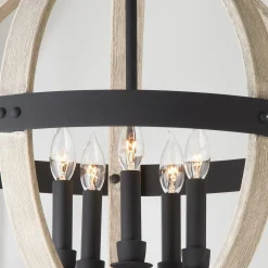 Refined Wood Globe Chandelier