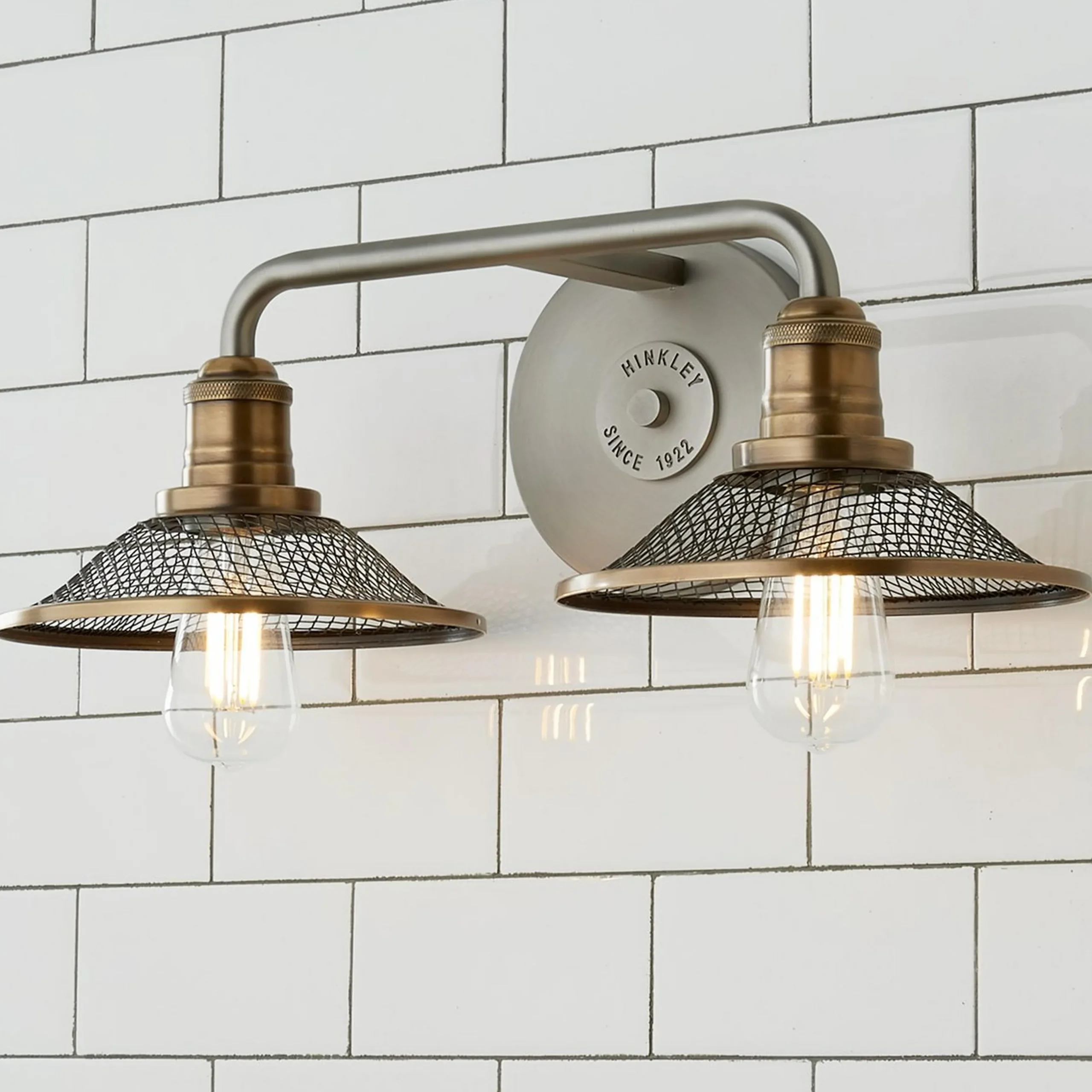 Retro Warehouse Shade Vanity Light - 2 Light
