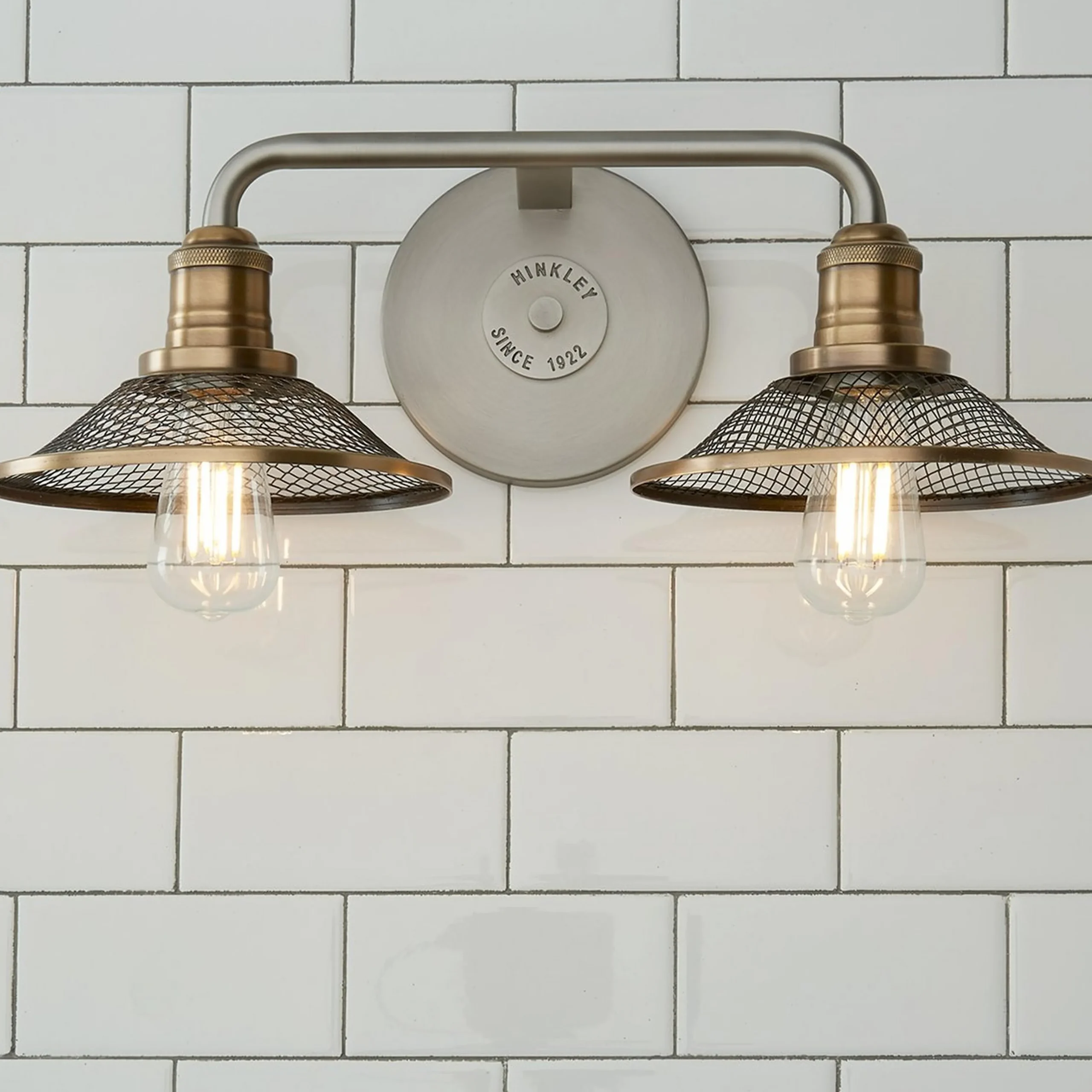 Retro Warehouse Shade Vanity Light - 2 Light