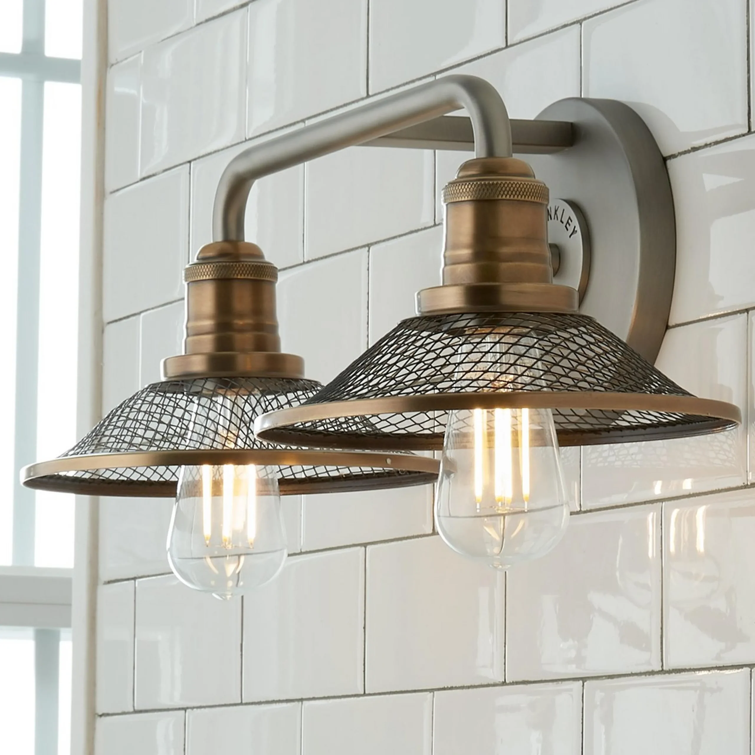Retro Warehouse Shade Vanity Light - 2 Light
