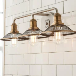 Retro Warehouse Shade Vanity Light - 3 Light
