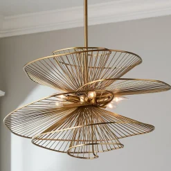 Ribbon Swirl Chandelier - 6 Light