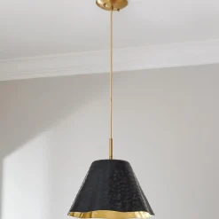 Ruffled Edge Hammered Metal Pendant