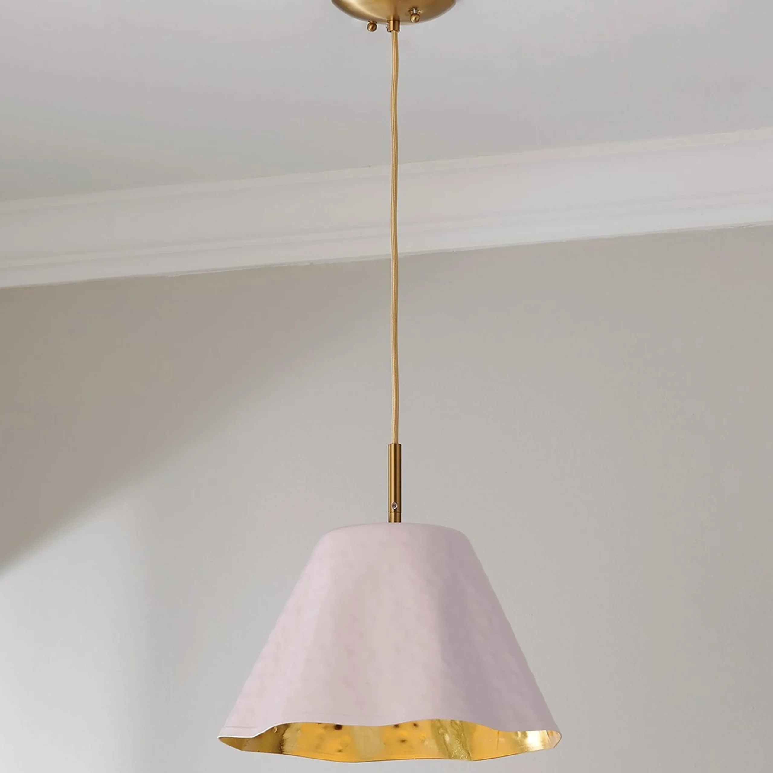 Ruffled Edge Hammered Metal Pendant