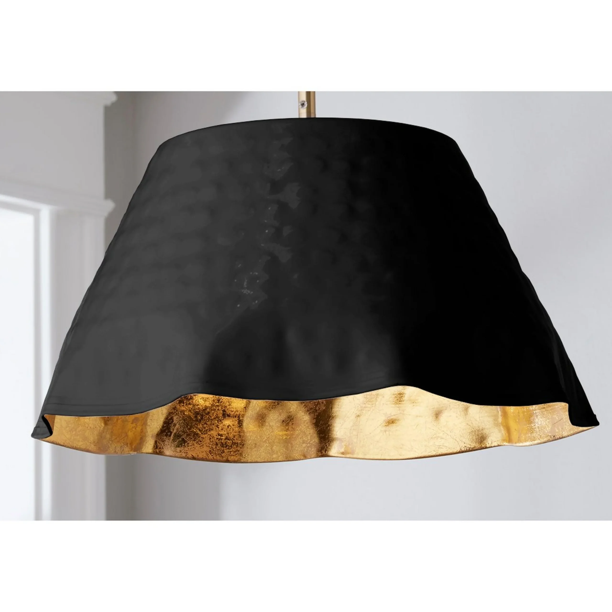 Ruffled Edge Hammered Metal Pendant
