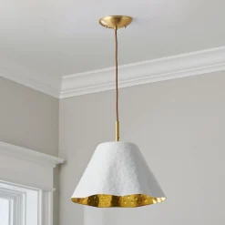 Ruffled Edge Hammered Metal Pendant