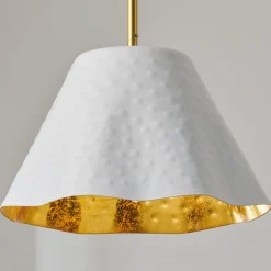Ruffled Edge Hammered Metal Pendant