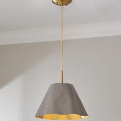 Ruffled Edge Hammered Metal Pendant