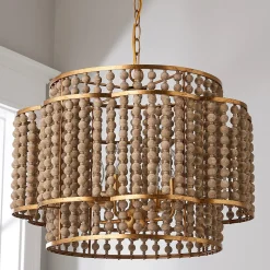 Rustic Beaded Layered Petal Chandelier