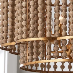 Rustic Beaded Layered Petal Chandelier