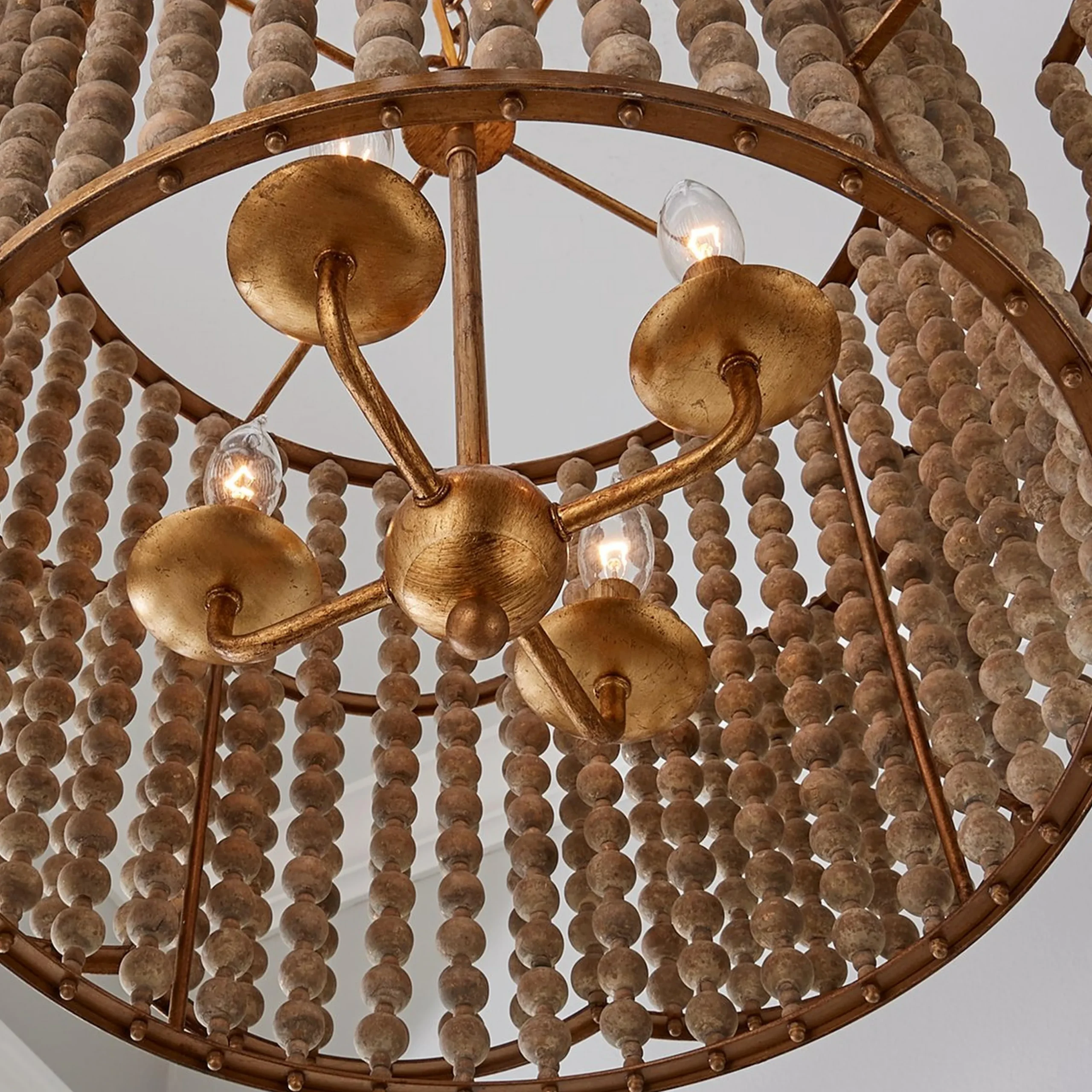 Rustic Beaded Layered Petal Chandelier