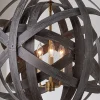 Rustic Metal Strap Globe Lantern - Double 3 Light