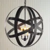 Rustic Metal Strap Globe Lantern - Large 3 Light