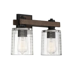 Rustic Ripple Glass Vanity Light - 2 Light