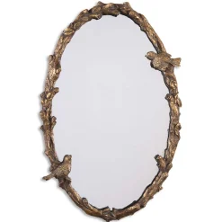 Rustic Vine and Bird Framed Mirror