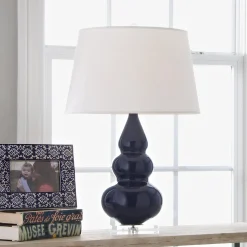Sassy Ceramic Table Lamp - Lucite Base