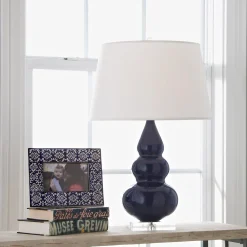 Sassy Ceramic Table Lamp - Lucite Base