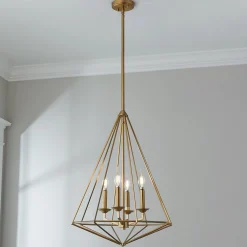 Satin Brass Prism Lantern - Medium