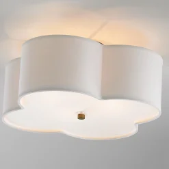 Scalloped Shade Semi-Flush Ceiling Light - 2 Light