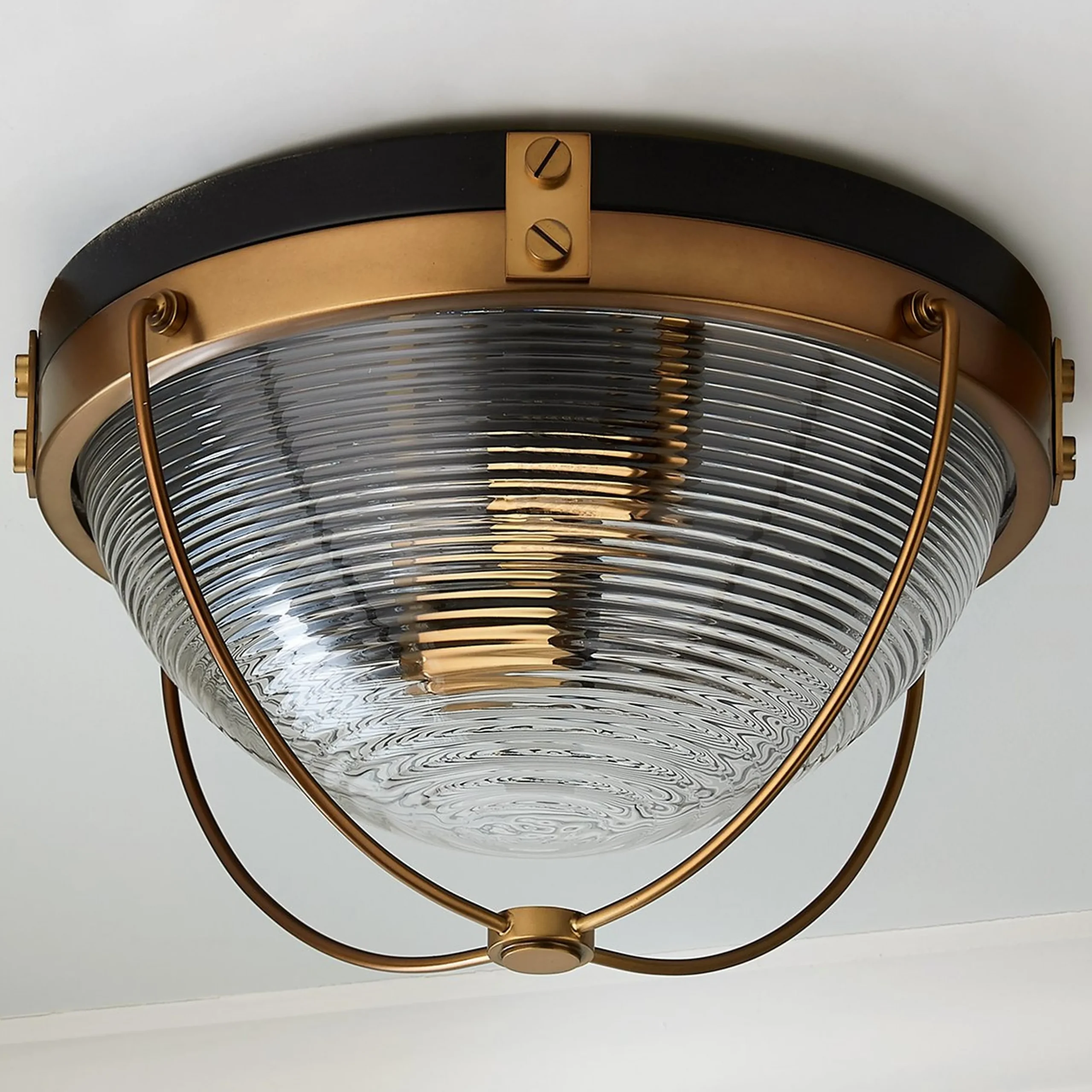 Seafarer Ribbed Glass Ceiling Light