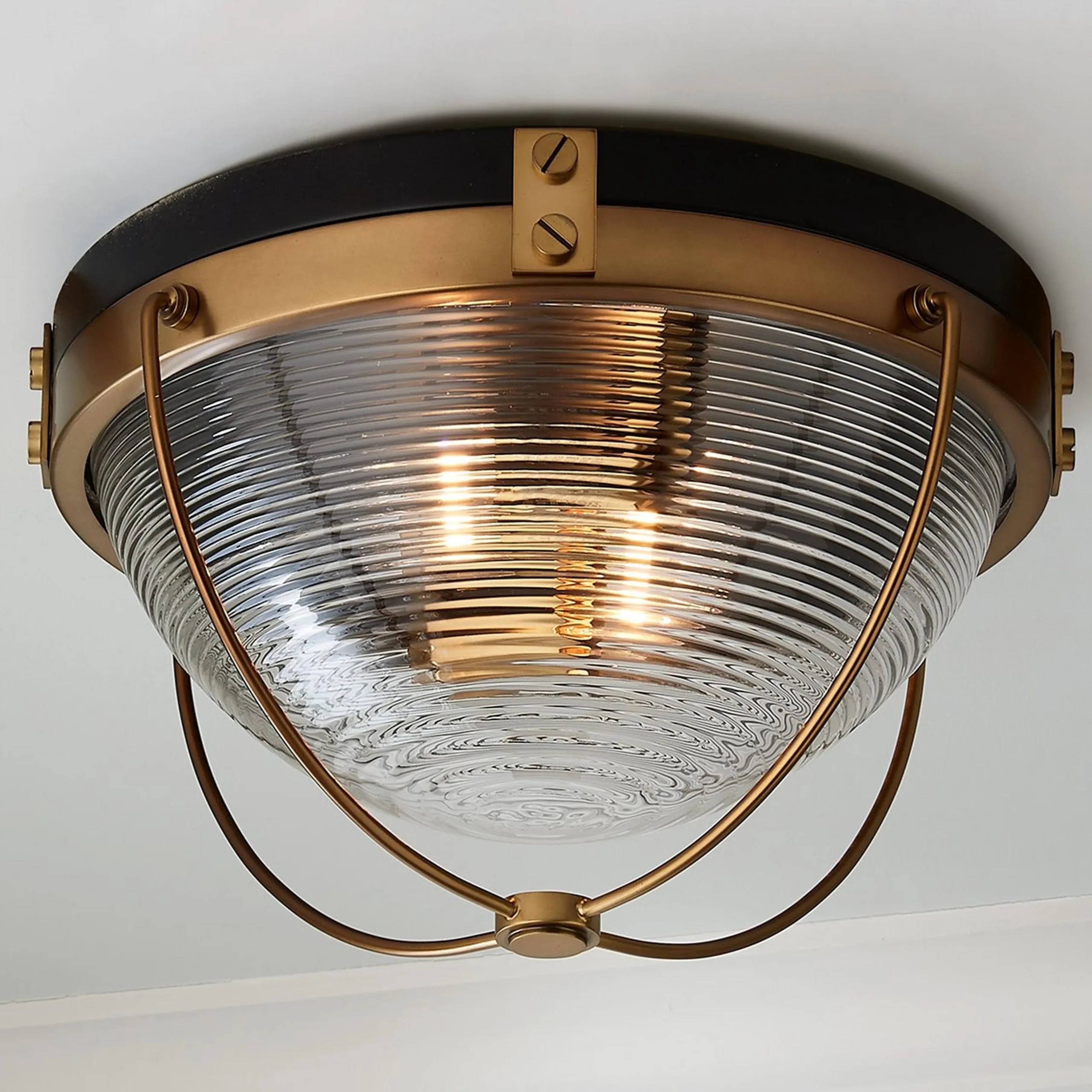 Seafarer Ribbed Glass Ceiling Light