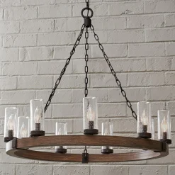 Seeded Contrast Outdoor Ring Chandelier - 9 Light