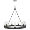 Seeded Contrast Outdoor Ring Chandelier - 9 Light