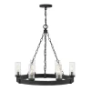 Seeded Contrast Outdoor Ring Chandelier - 6 Light