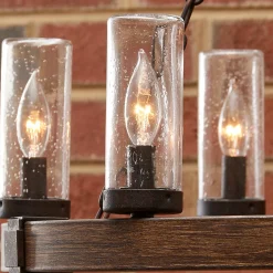 Seeded Contrast Outdoor Ring Chandelier - 6 Light