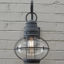 Seeded Glass Globe Outdoor Sconce - Large