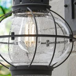 Seeded Glass Globe Outdoor Sconce - Medium