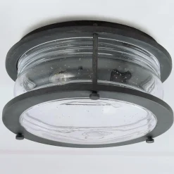 Seeded Glass Jar Outdoor Ceiling Light