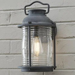 Seeded Glass Jar Outdoor Sconce - Medium