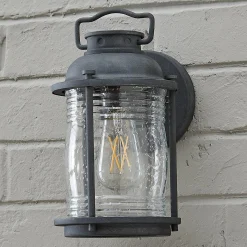 Seeded Glass Jar Outdoor Sconce - Small