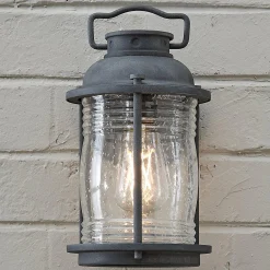 Seeded Glass Jar Outdoor Sconce - Small