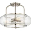 Seeded Globe Vintage Semi-Flush Ceiling Light - Large