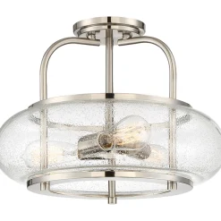 Seeded Globe Vintage Semi-Flush Ceiling Light - Large