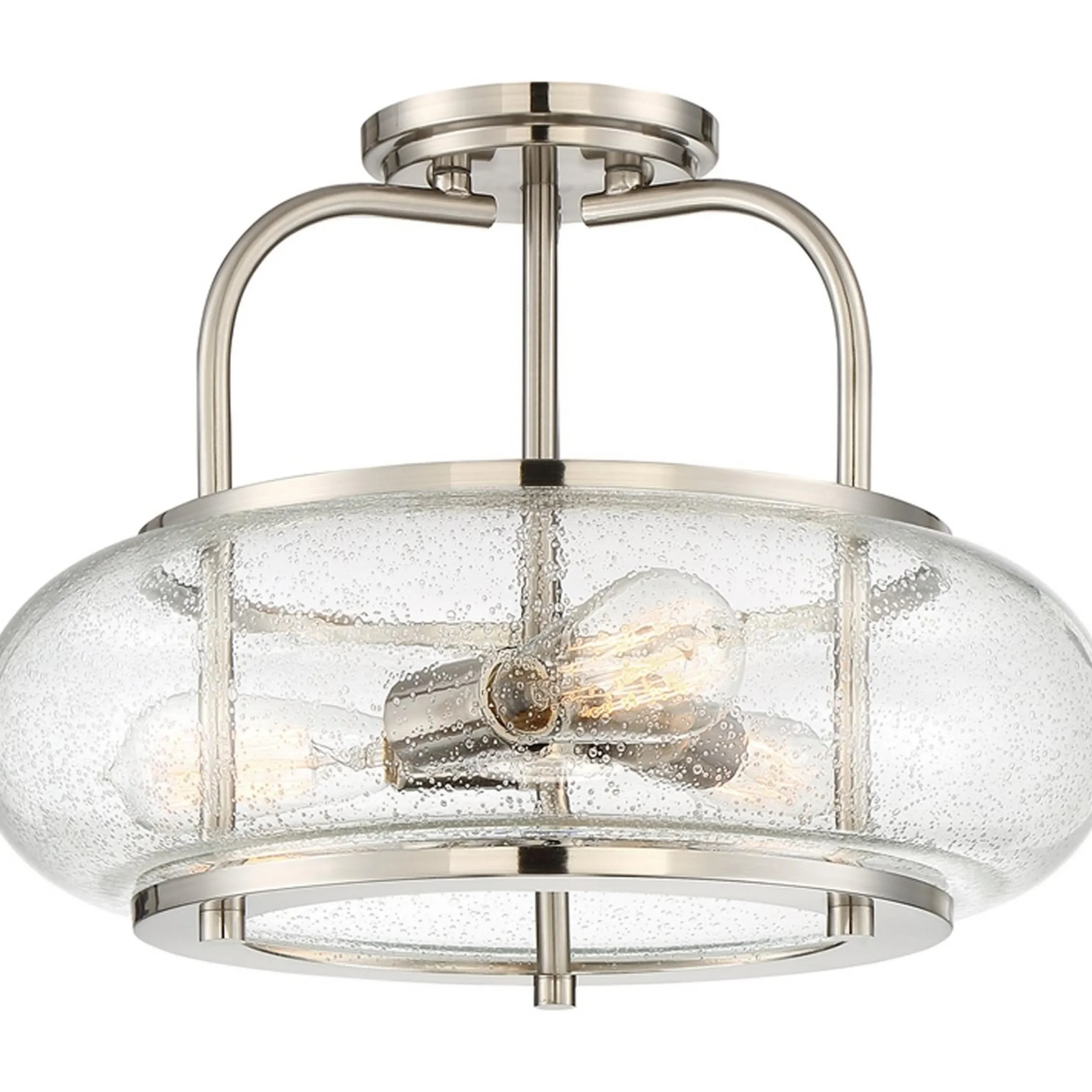 Seeded Globe Vintage Semi-Flush Ceiling Light - Large