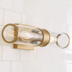 Simple Glass Cylinder Sconce - 2 Light