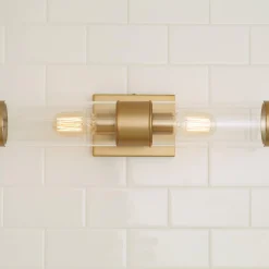 Simple Glass Cylinder Sconce - 2 Light