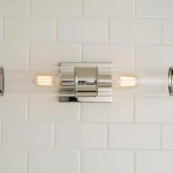 Simple Glass Cylinder Sconce - 2 Light
