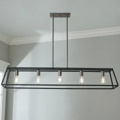Sleek Minimalist Island Chandelier - 5 Light