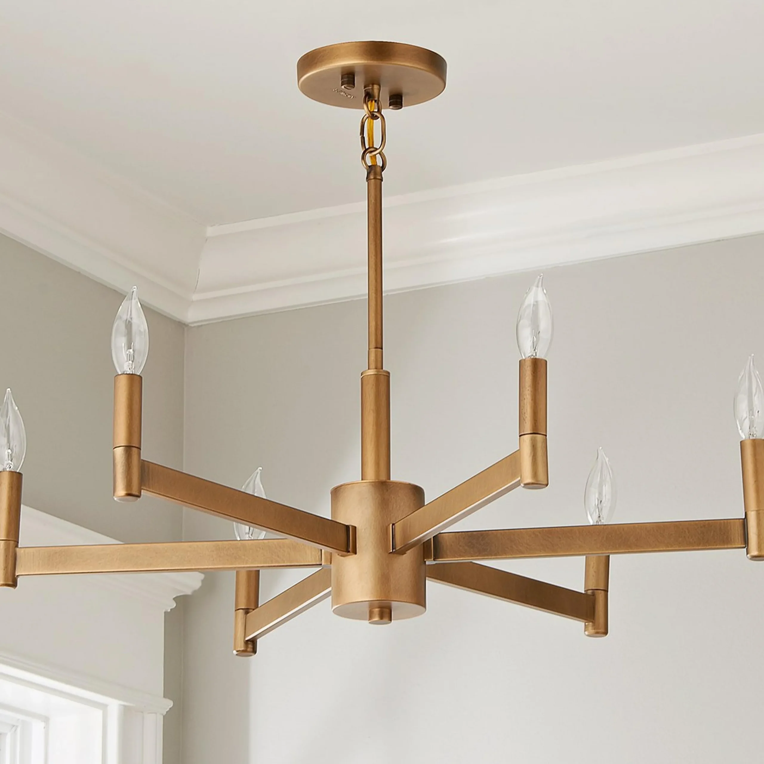 Sleekly Modern Squared Chandelier - 6 Light