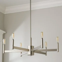 Sleekly Modern Squared Chandelier - 6 Light