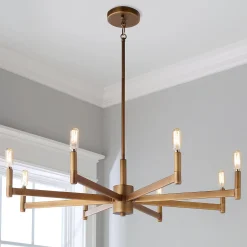 Sleekly Modern Squared Chandelier - 8 Light